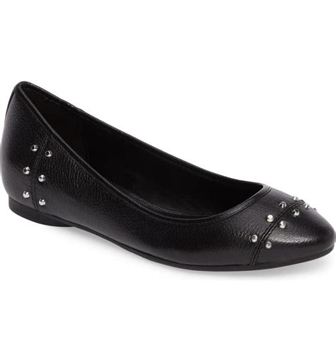 michael kors logo astor flats black leather studs|Michael Kors Logo Black Flats for Women for sale .